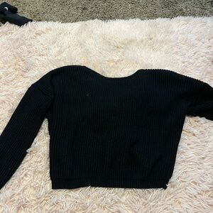 Black sweater with cross back